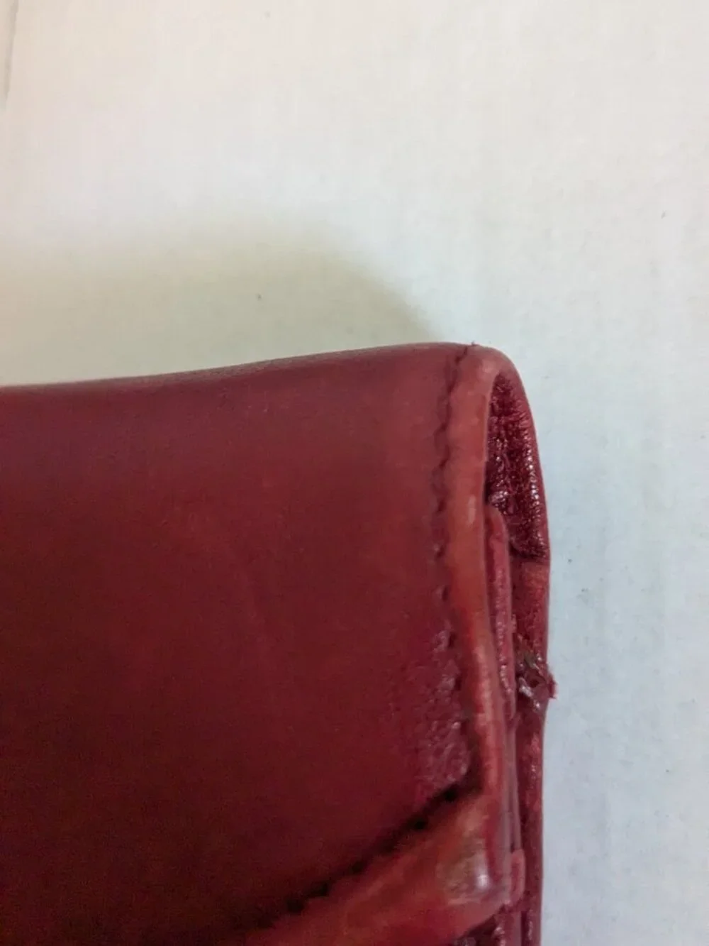 Vintage FURLA Made In Italy Red Leather Clutch Wallet